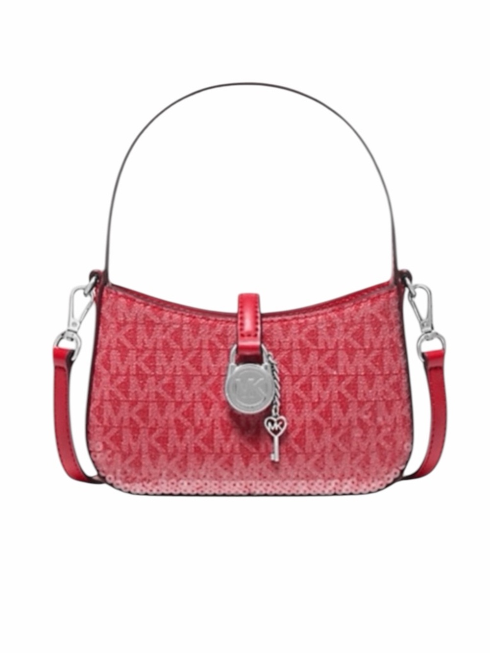 Michael Kors Red Lyra Signature Logo Print Crossbody Bag NWT